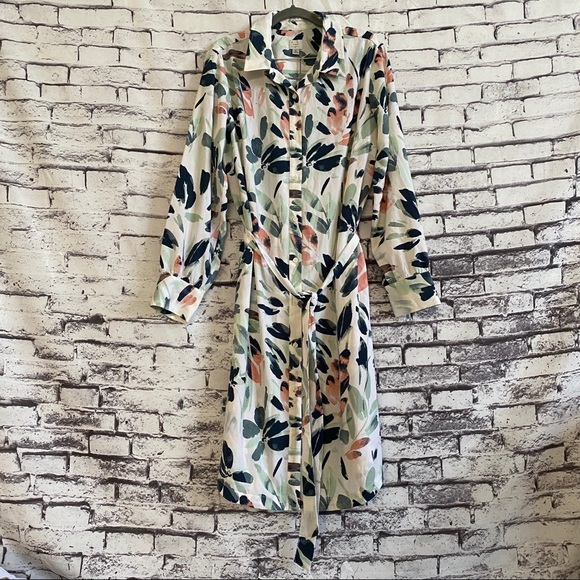 a new day Dresses & Skirts - a. new day Floral Button Down Shirt Dress NWT